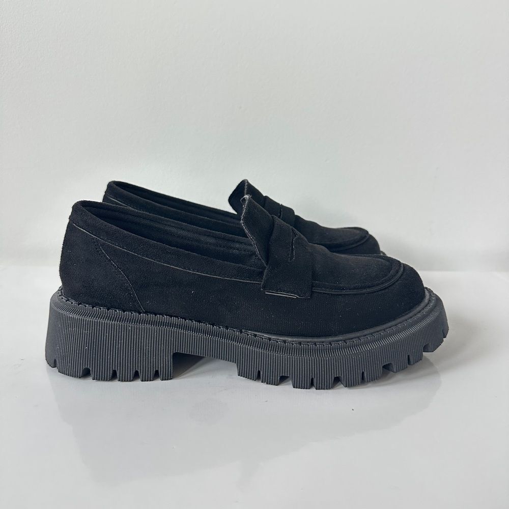 Black Suede Chunky Loafers super soft and comfortable